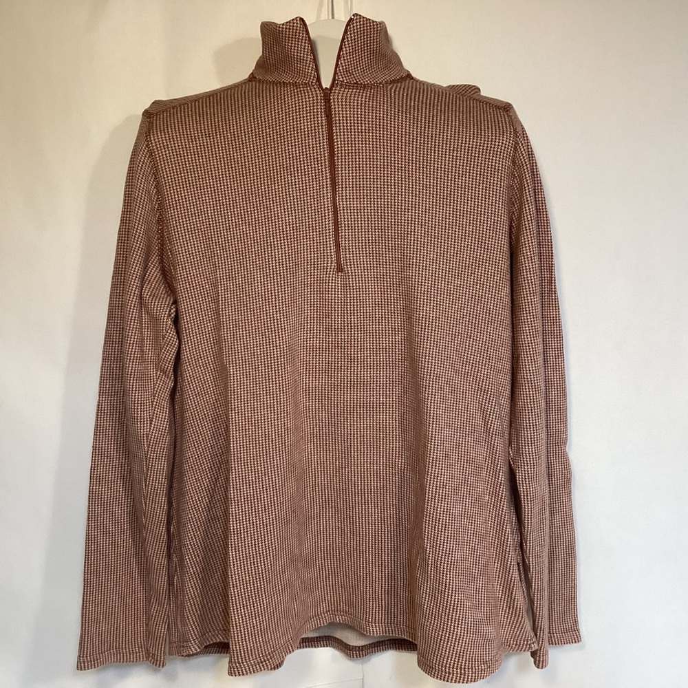 Woolrich Women’s 1/4 zip pullover with cotton houndstooth design size XL